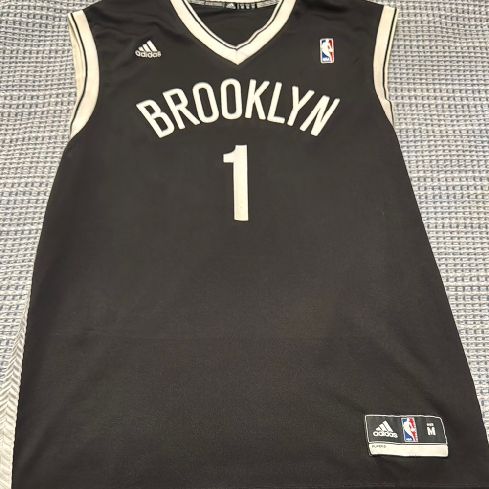 Adidas Black Brooklyn Nets Mason Plumlee Rookie Jersey with White Trim